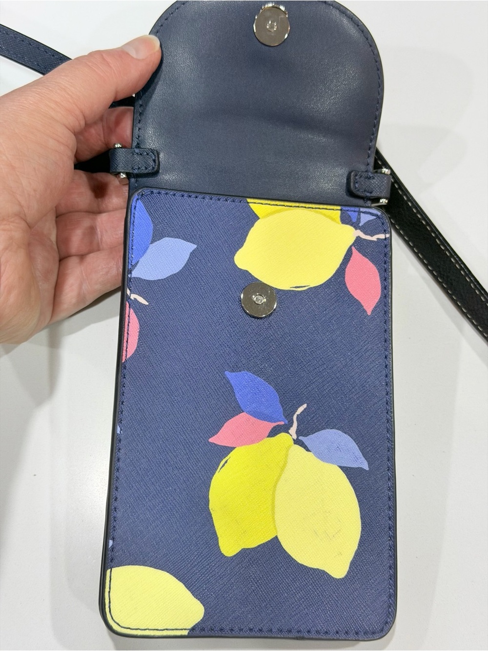 Kate Spade New York Cameron Lemon Zest North South Flap Phone Crossbody. - Picture 3 of 7